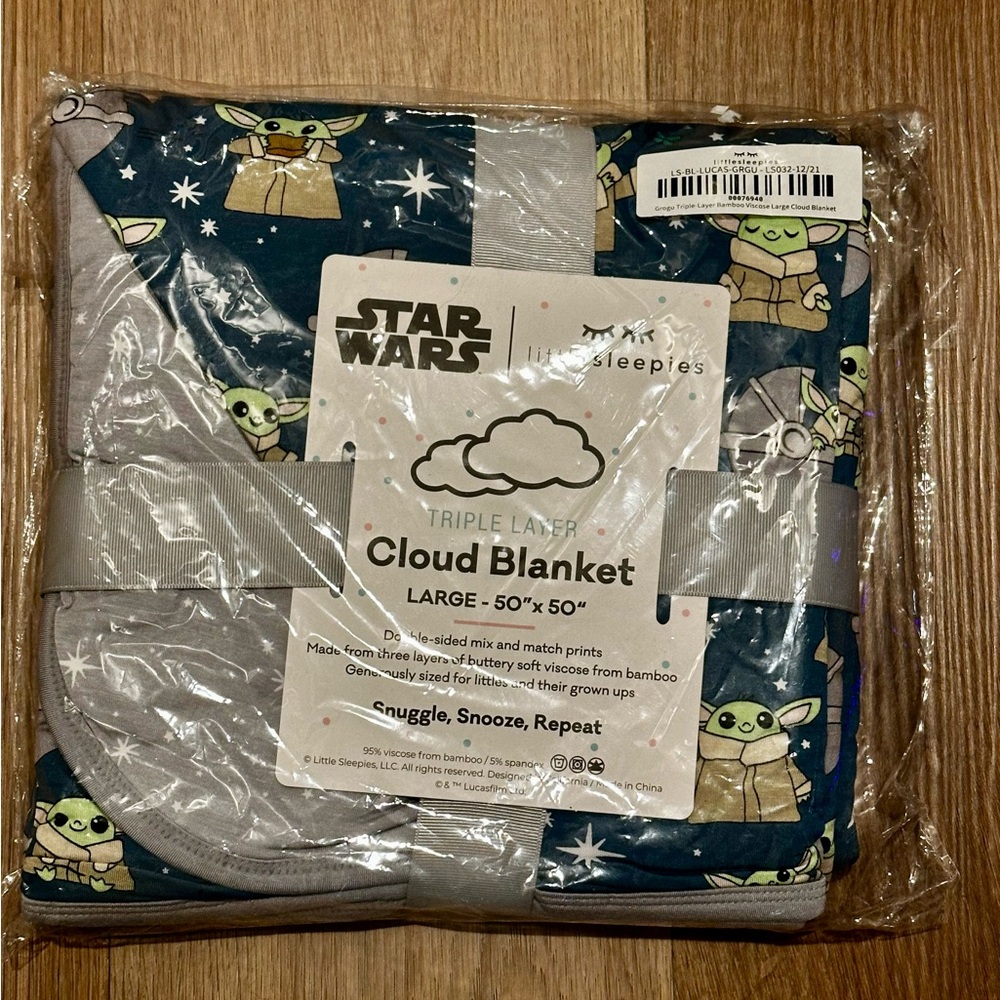BRAND NEW Grogu™ Little Sleepies Triple-Layer Bamboo Viscose Large Cloud Blanket